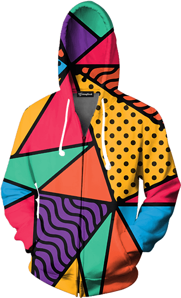 Colorful90s Style Hoodie PNG
