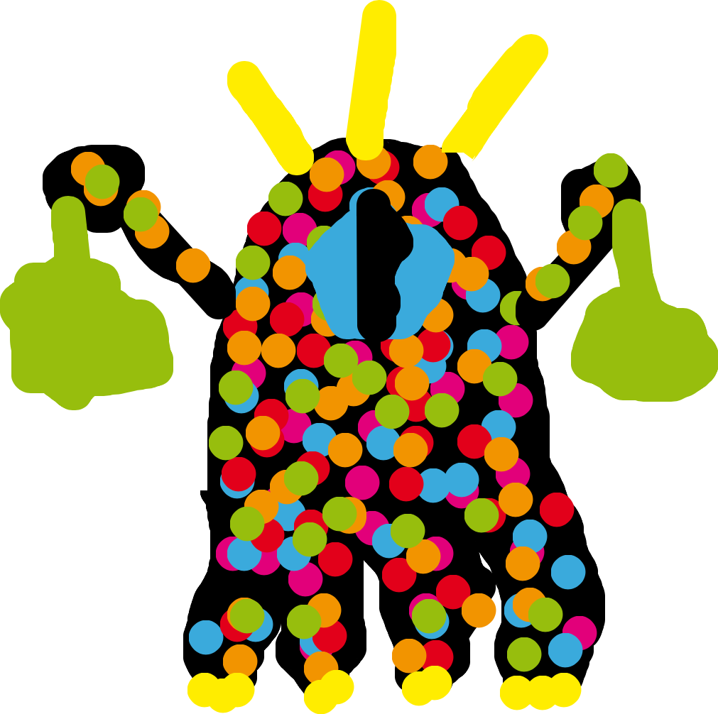 Colorful_ Abstract_ Alien_ Giving_ Thumbs_ Up PNG