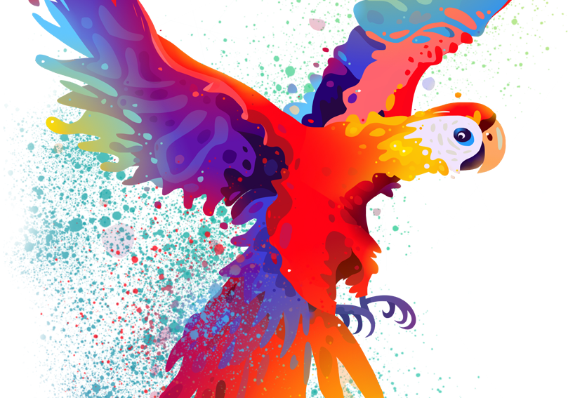 Colorful_ Abstract_ Parrot_ Artwork PNG