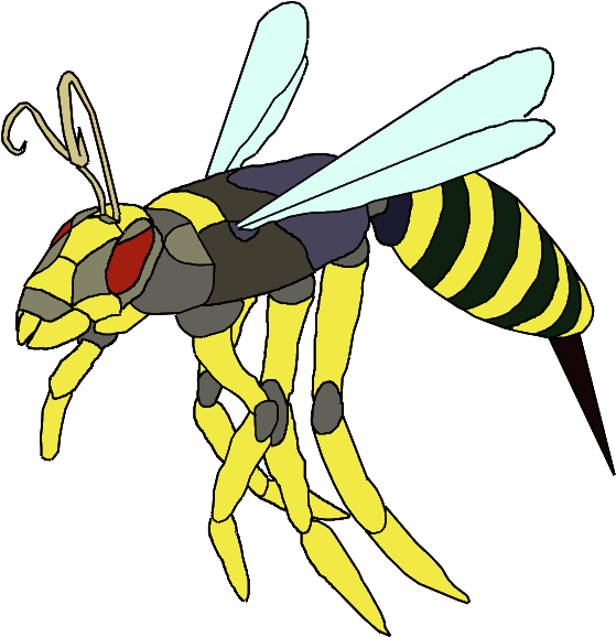 Colorful_ Animated_ Wasp PNG