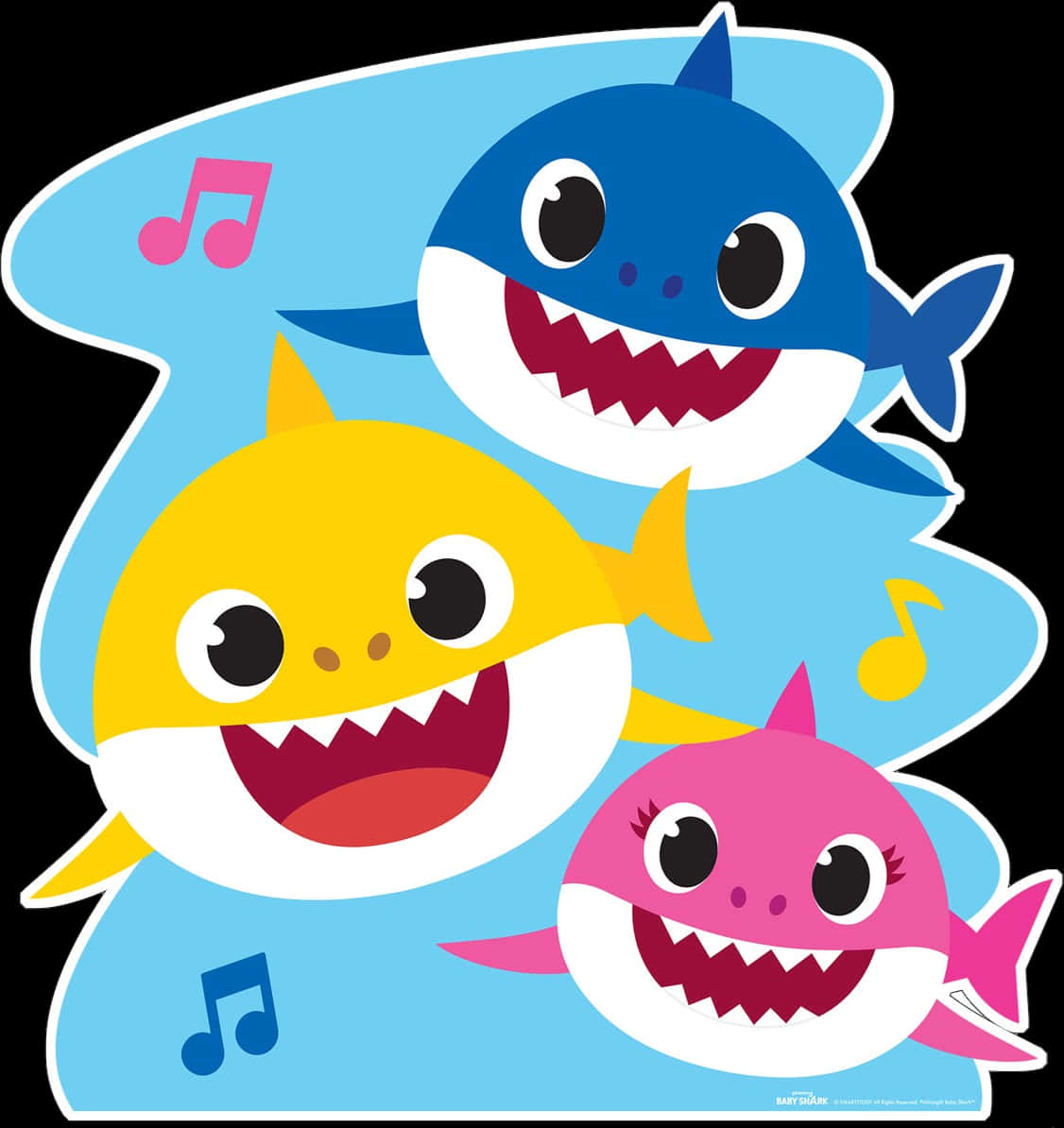 Colorful_ Baby_ Shark_ Family_ Illustration SVG