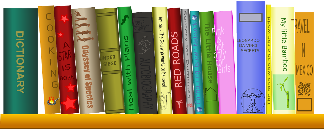 Colorful_ Bookshelf_ Clipart PNG