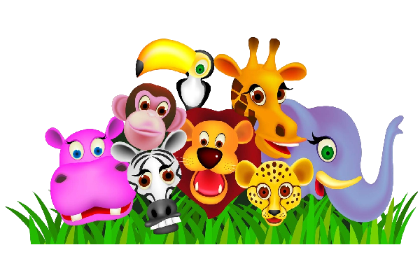 Colorful_ Cartoon_ Animal_ Friends PNG