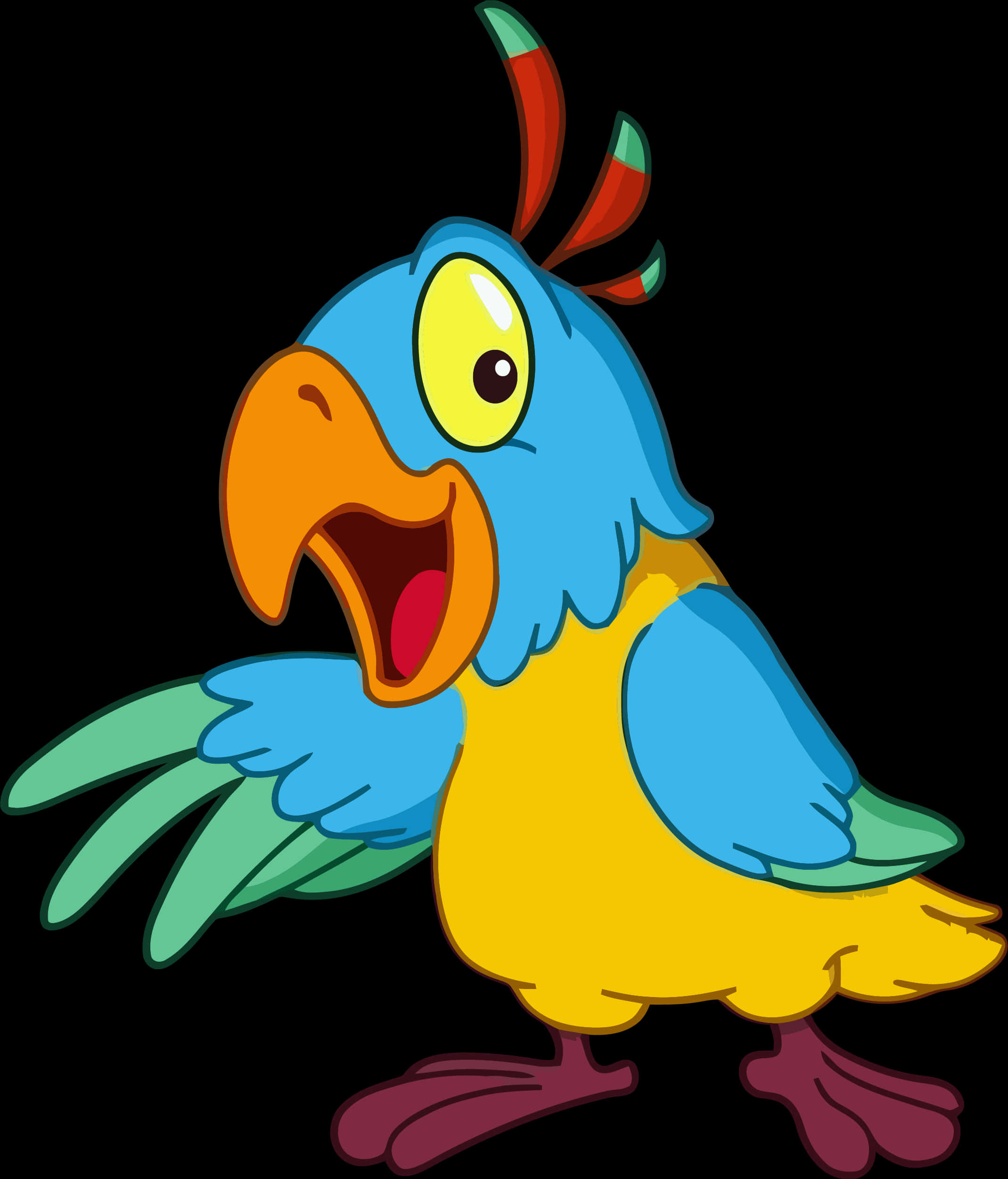 Colorful_ Cartoon_ Bird_ Singing PNG