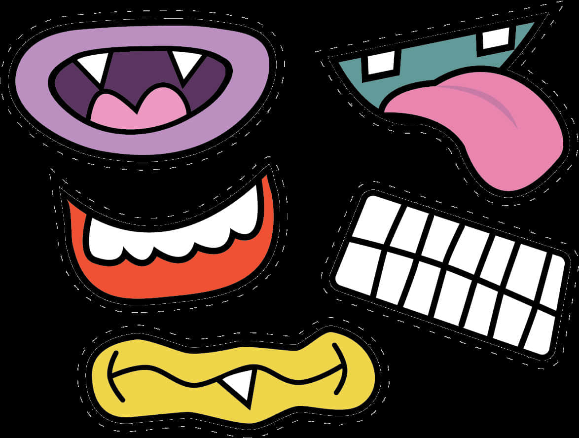 Colorful_ Cartoon_ Mouths_ Collection SVG