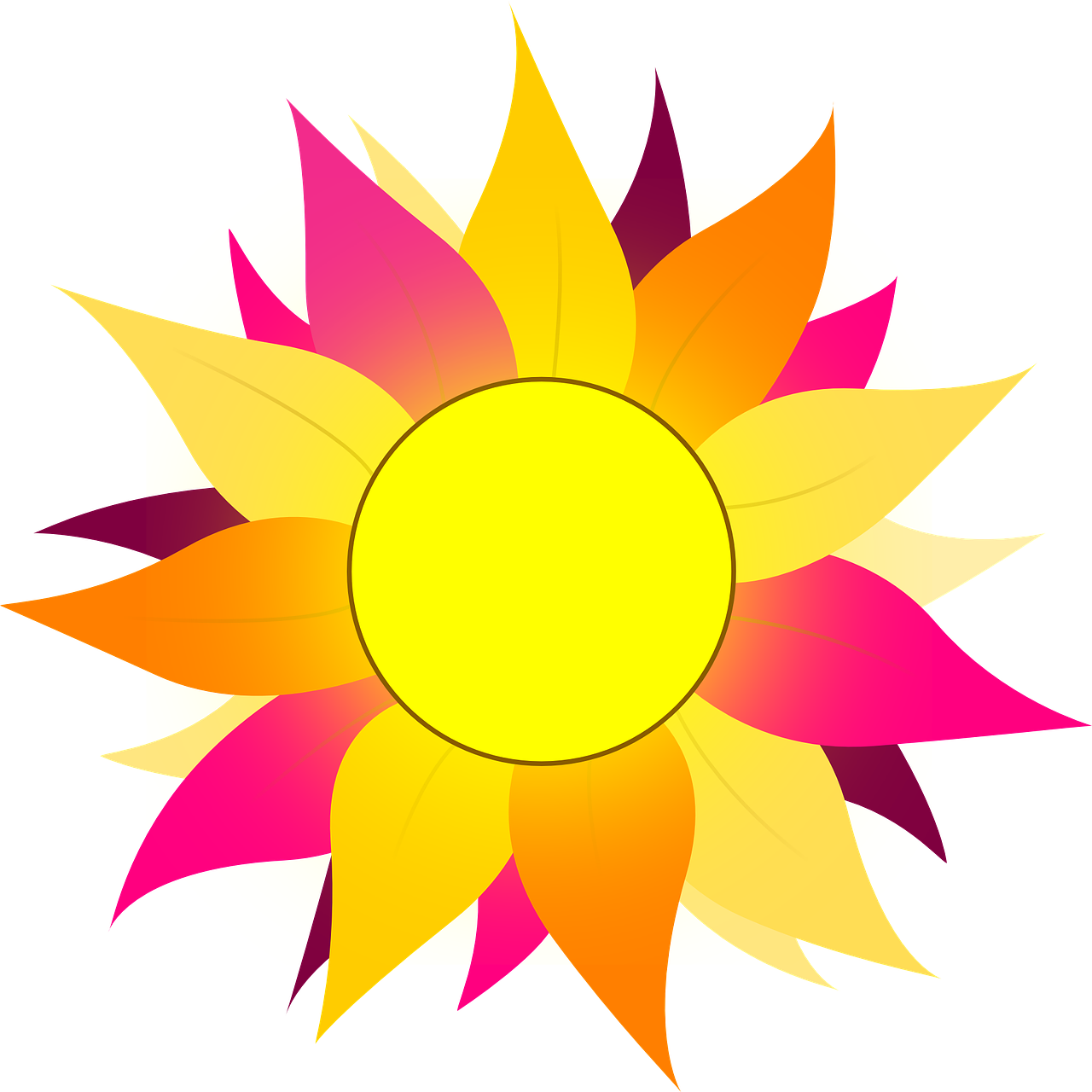 Colorful_ Cartoon_ Sun_ Vector PNG