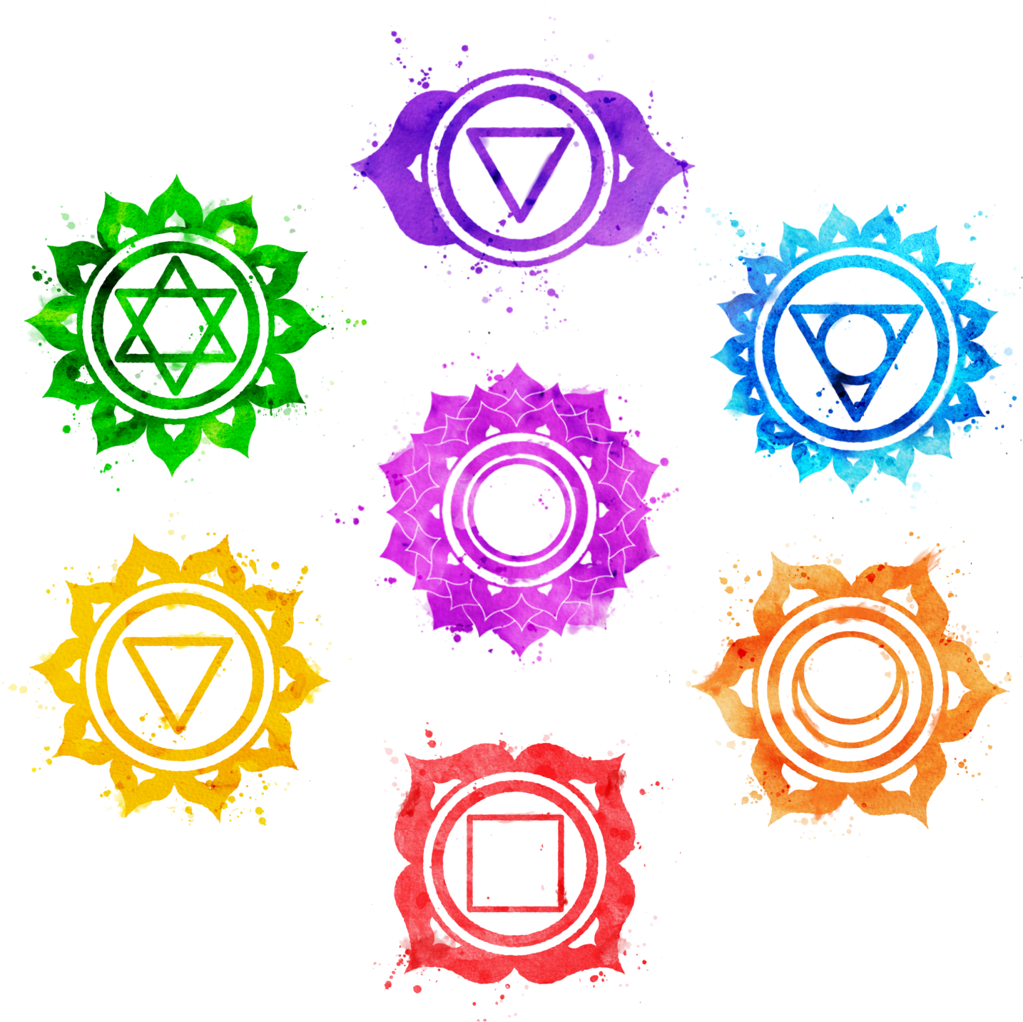 Colorful_ Chakra_ Symbols_ Arrangement PNG