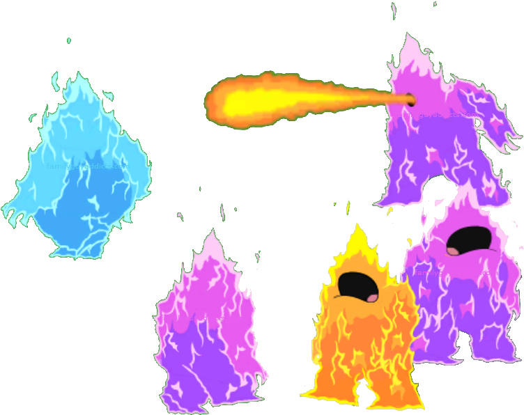 Colorful_ Fire_ Elementals_ Attack PNG