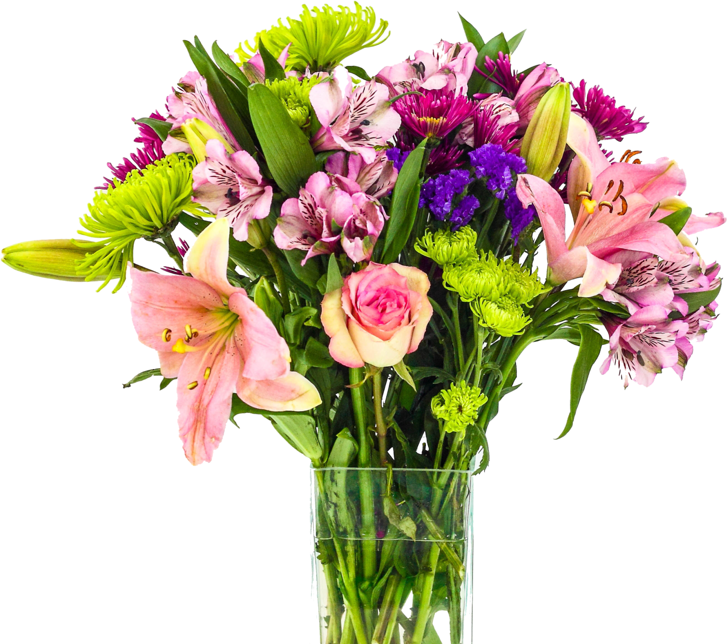 Colorful_ Floral_ Bouquet_in_ Vase.png PNG