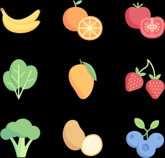 Colorful_ Fruits_and_ Vegetables_ Illustration PNG