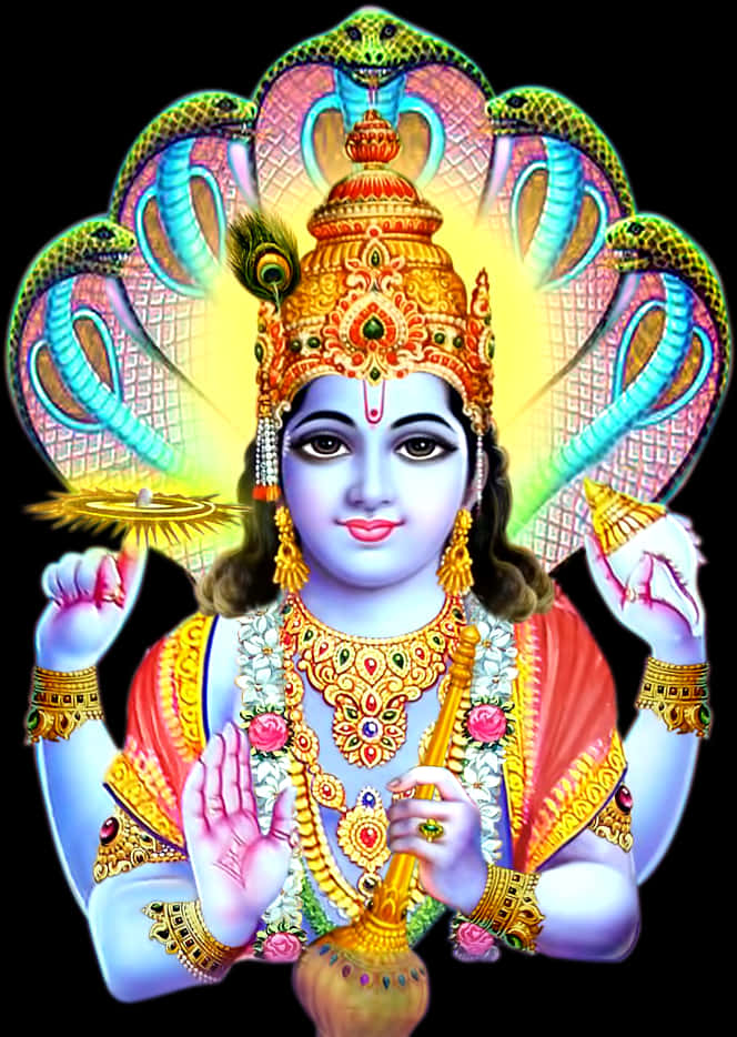 Colorful_ Hanuman_with_ Four_ Arms PNG