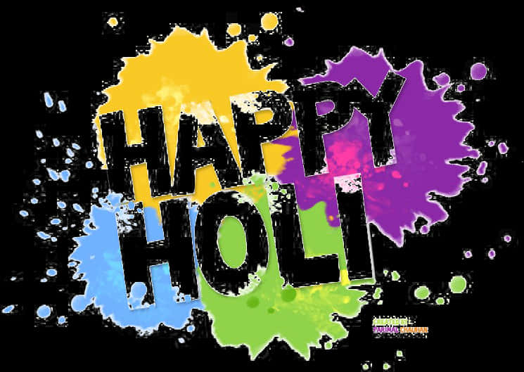 Colorful_ Happy_ Holi_ Greeting PNG