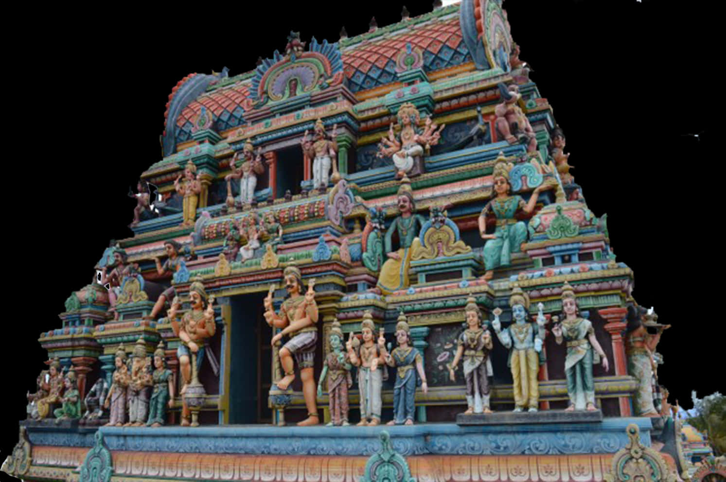 Colorful_ Hindu_ Temple_ Gopuram PNG