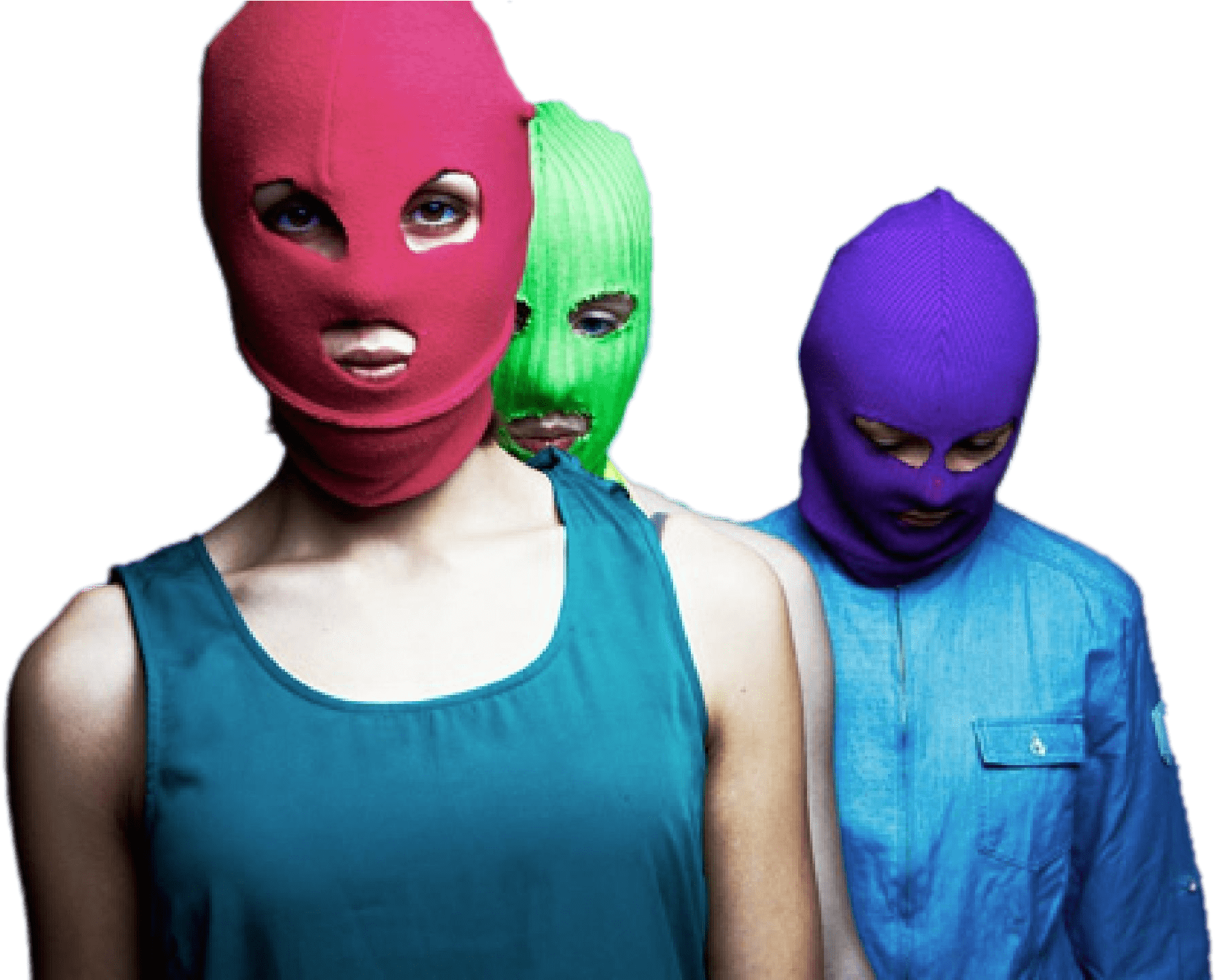 Colorful_ Masked_ Trio_ Protesters.jpg PNG