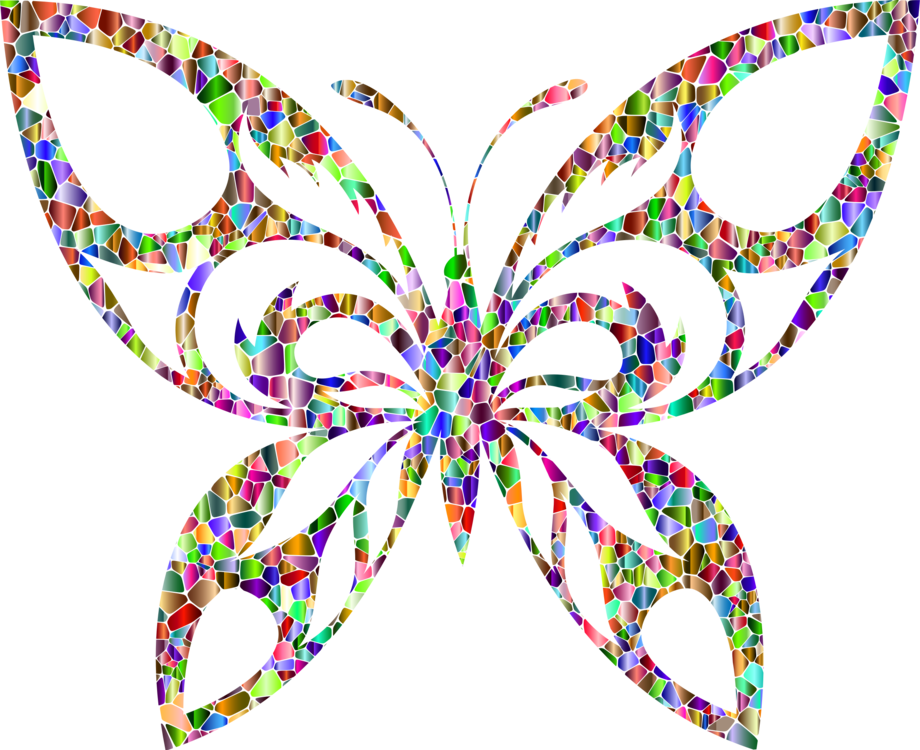 Colorful_ Mosaic_ Butterfly_ Wings PNG