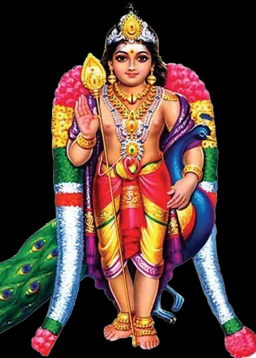 Colorful_ Murugan_ Deity_ Illustration PNG