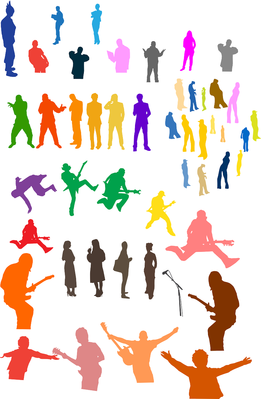 Colorful_ People_ Silhouettes_ Collection PNG