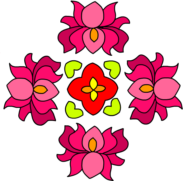 Colorful_ Rangoli_ Floral_ Design PNG