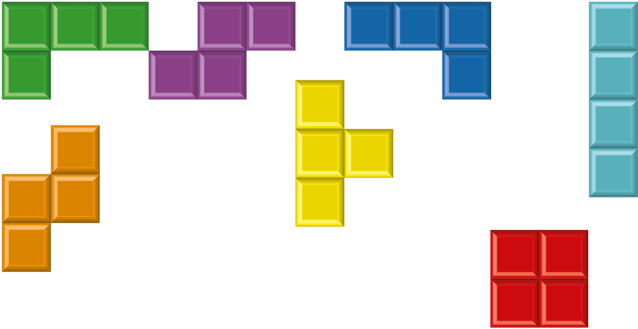 Colorful_ Tetris_ Blocks_ Floating PNG