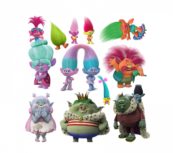 Colorful_ Trolls_ Character_ Collage PNG