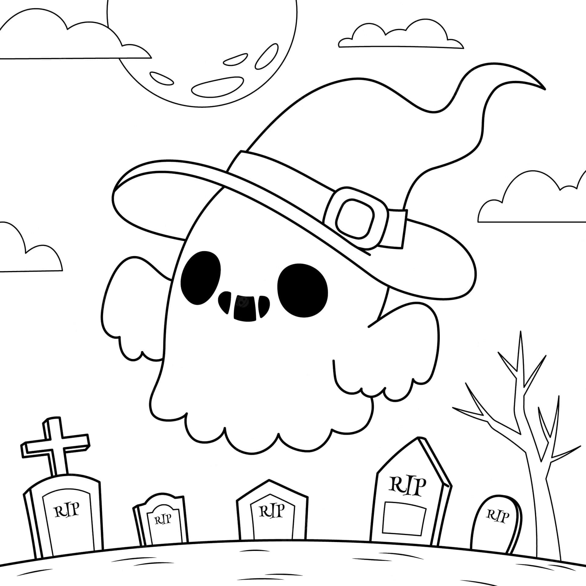 Cartoon Ghost Coloring Pictures