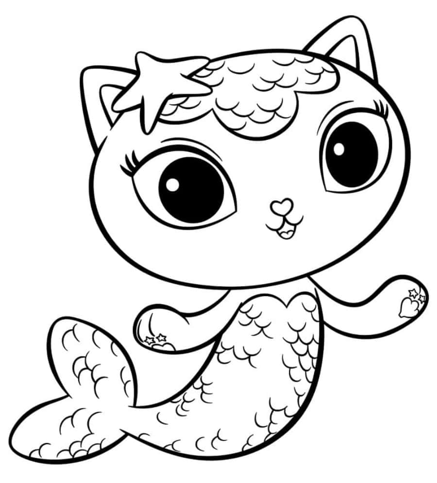 Cat Mermaid Coloring Pictures
