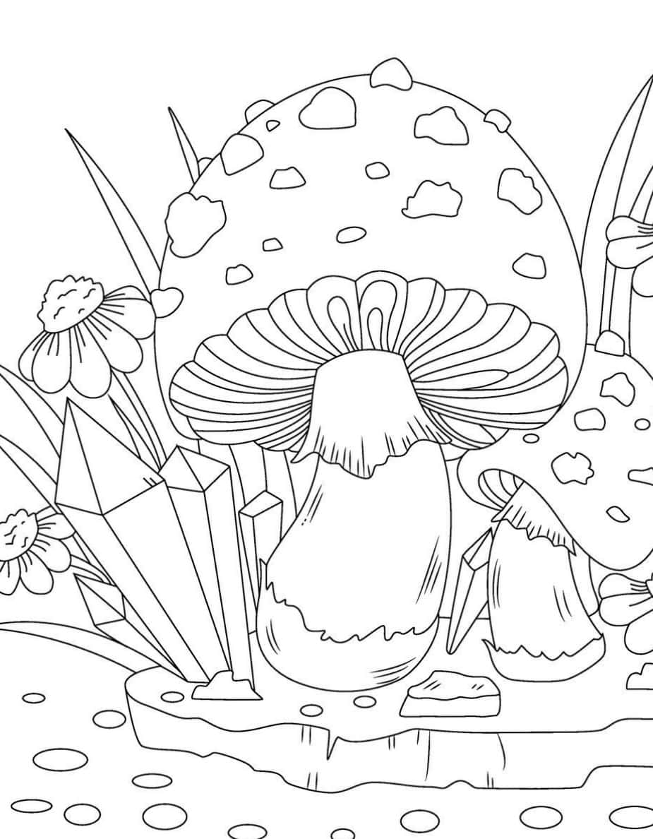 Mushrooms Coloring Pictures
