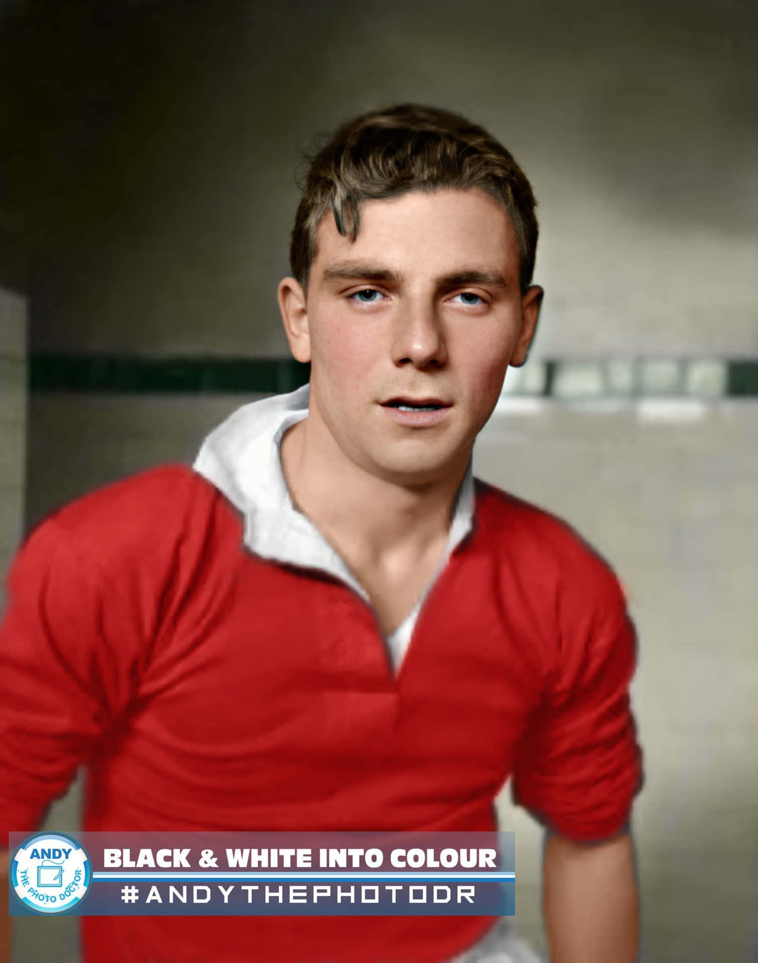 Colorized Busby Babe Duncan Edwards Picture