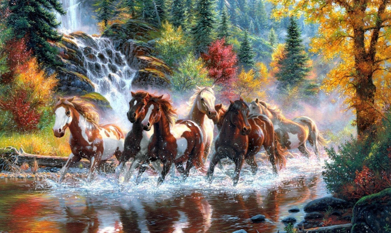 Colors Seven Horses Wallpaper