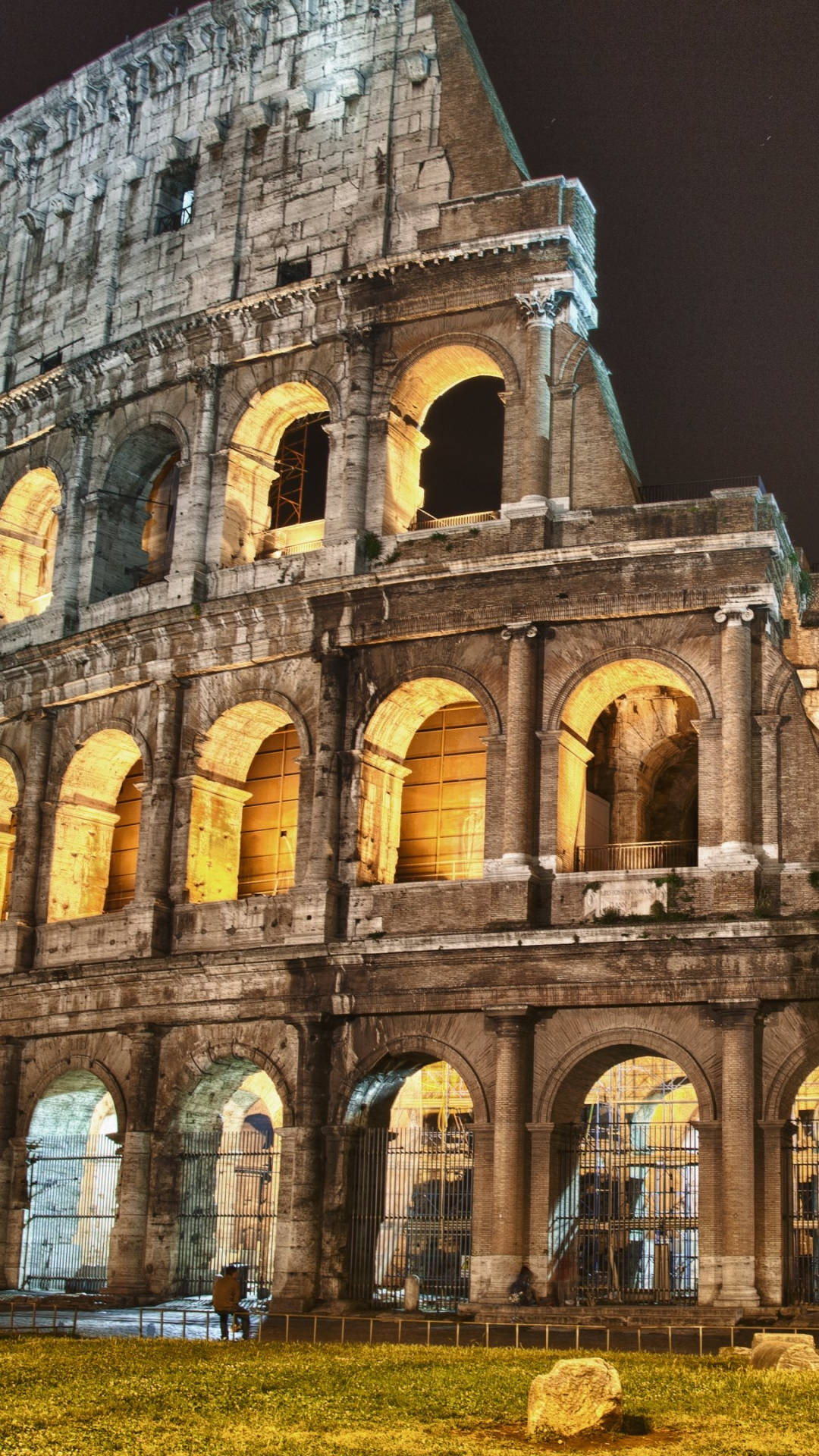 Colosseum At Night Phone Wallpaper
