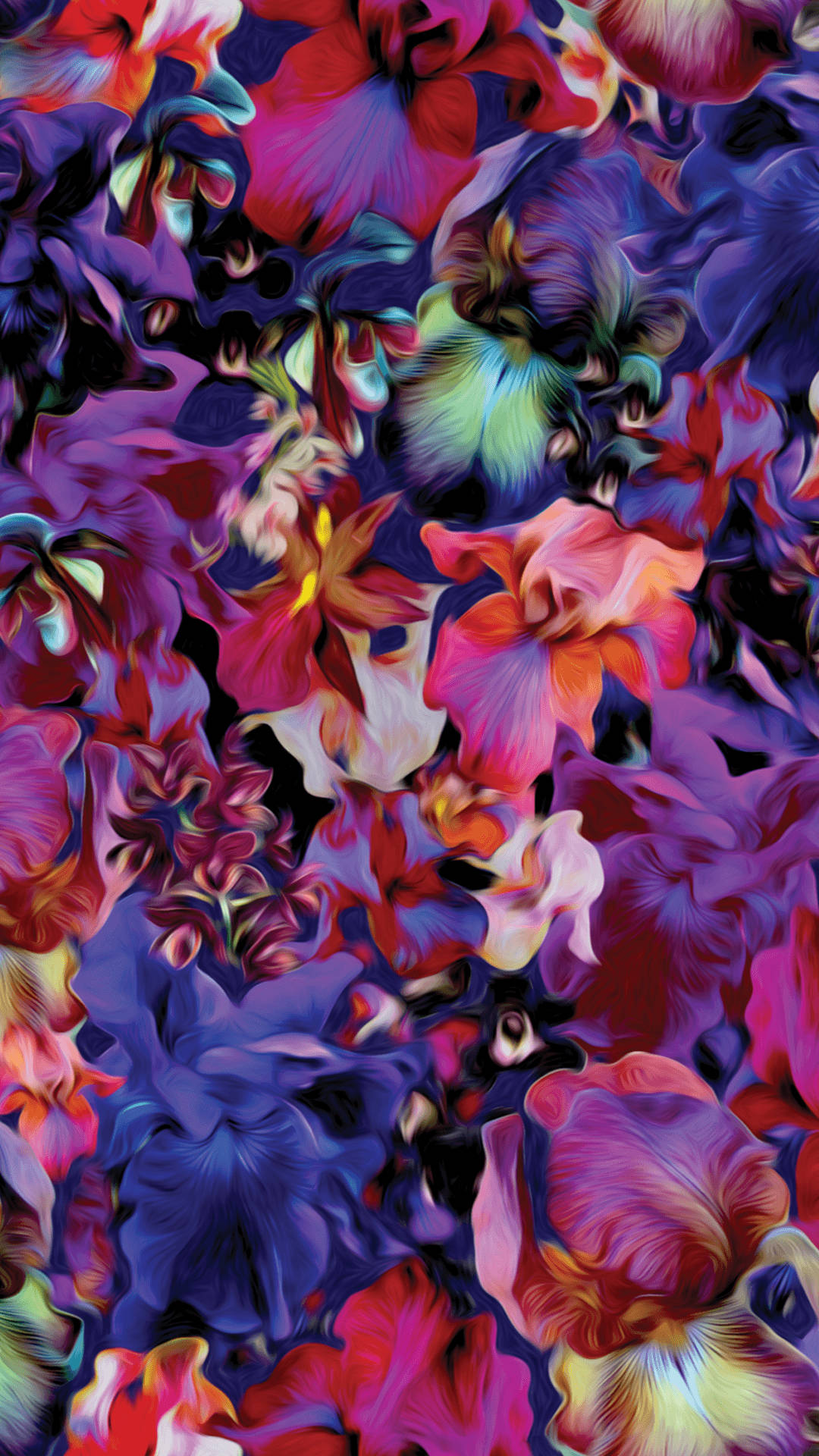 Wallpaperfärgglad Abstrakt Blomster Iphone-bakgrundsbild. Wallpaper