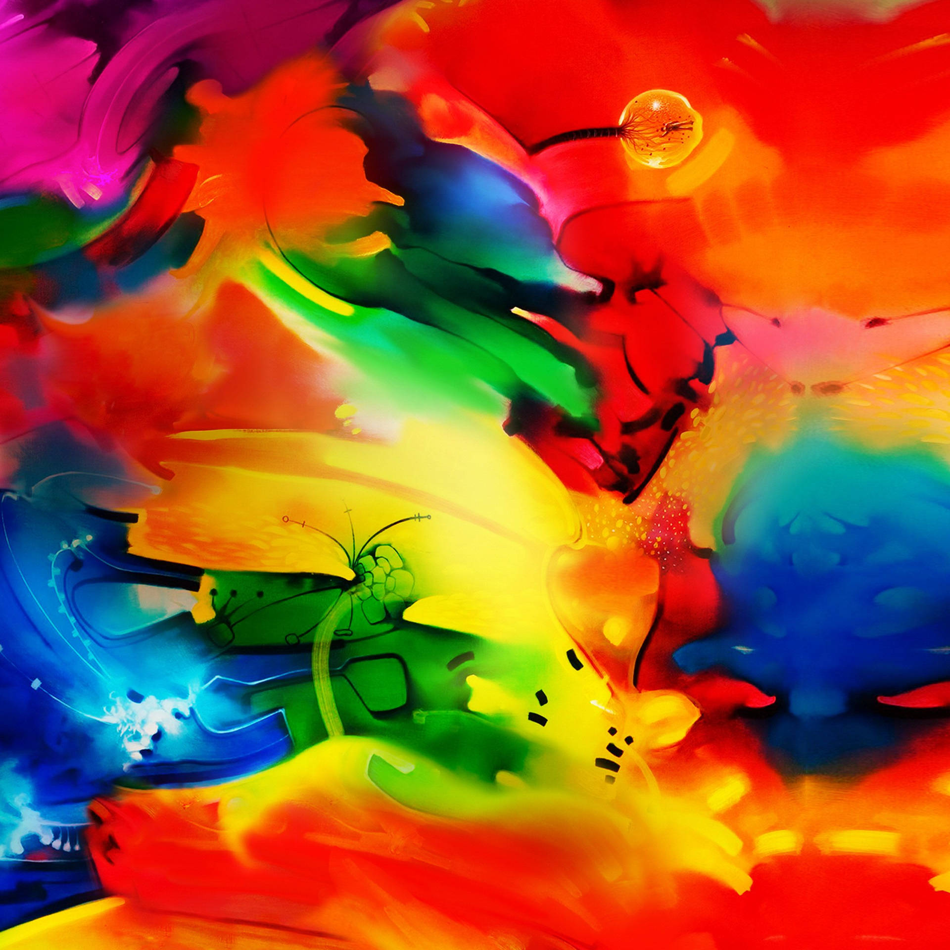 Colourful Abstract Painting Samsung Galaxy Tablet Wallpaper