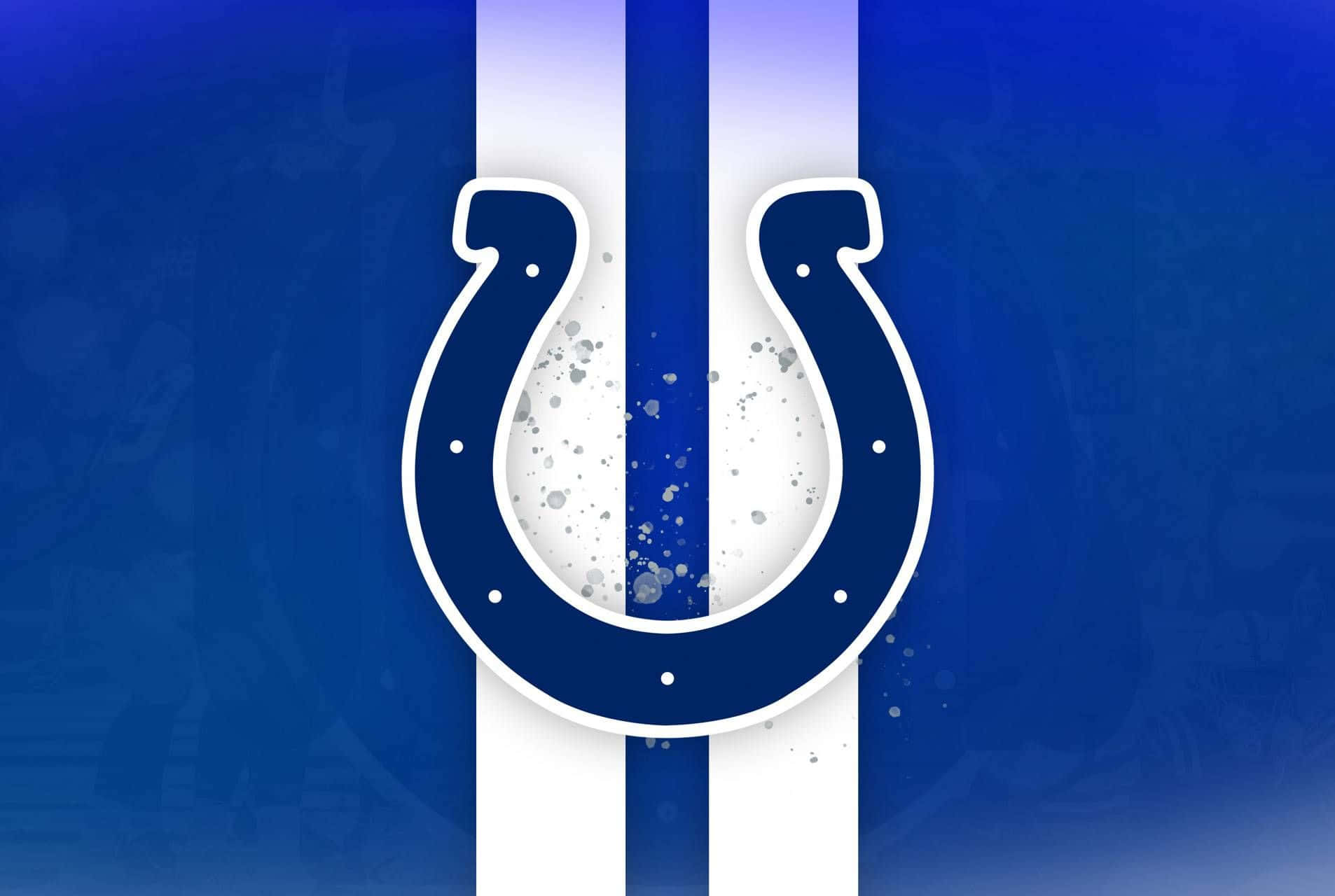 Indianopolis Colts Football Team Logo Tapet: Se Colts-logoet som en del af et sports- og amerikansk flag-motiv. Wallpaper