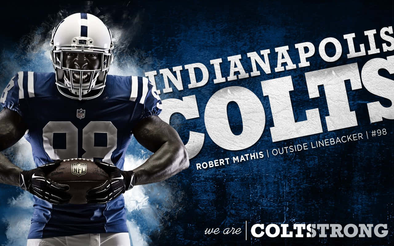 Posterdei Colts Con Robert Mathis. Sfondo