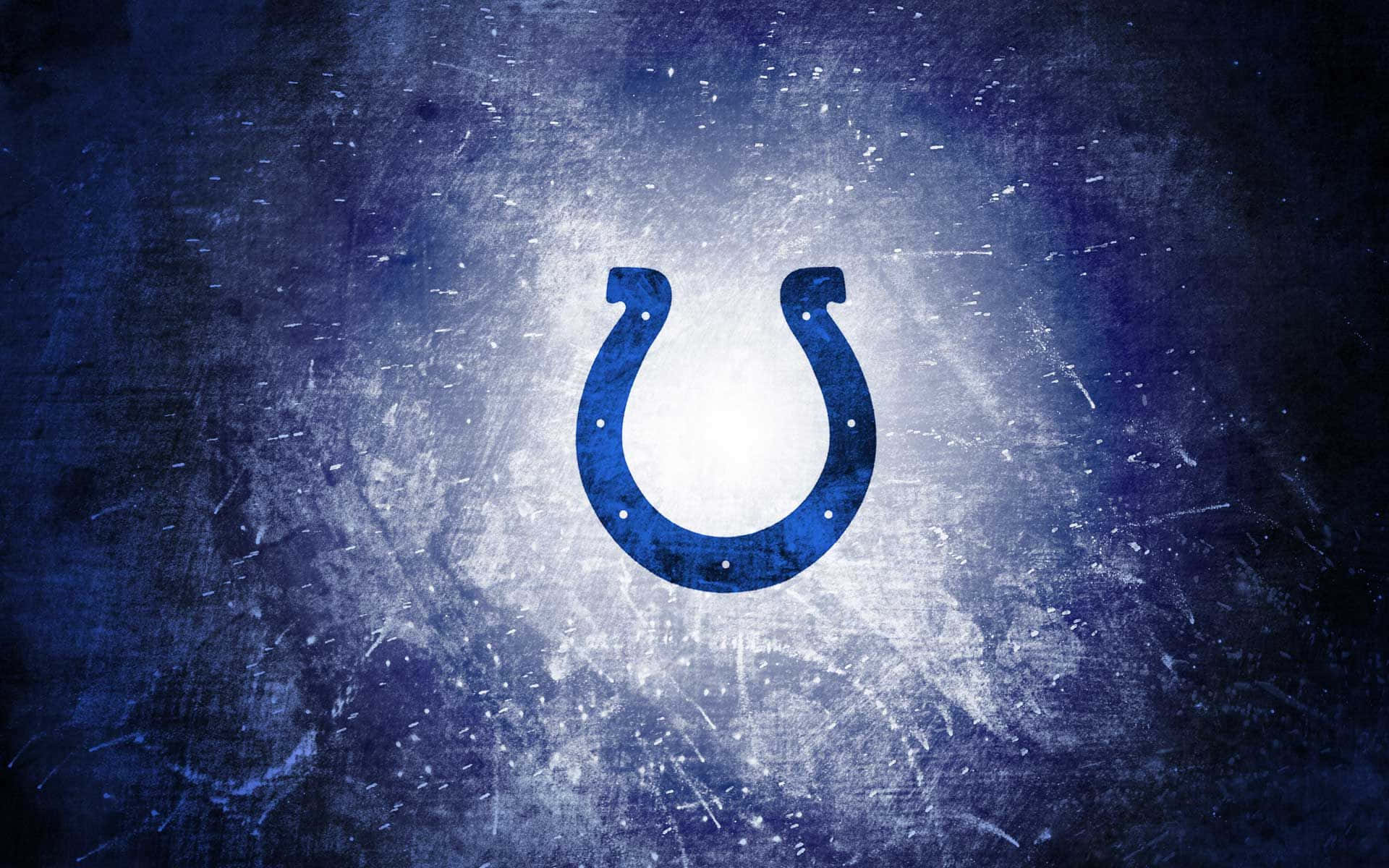 Colts Horseshoe Emblem på en blå Bagside Wallpaper