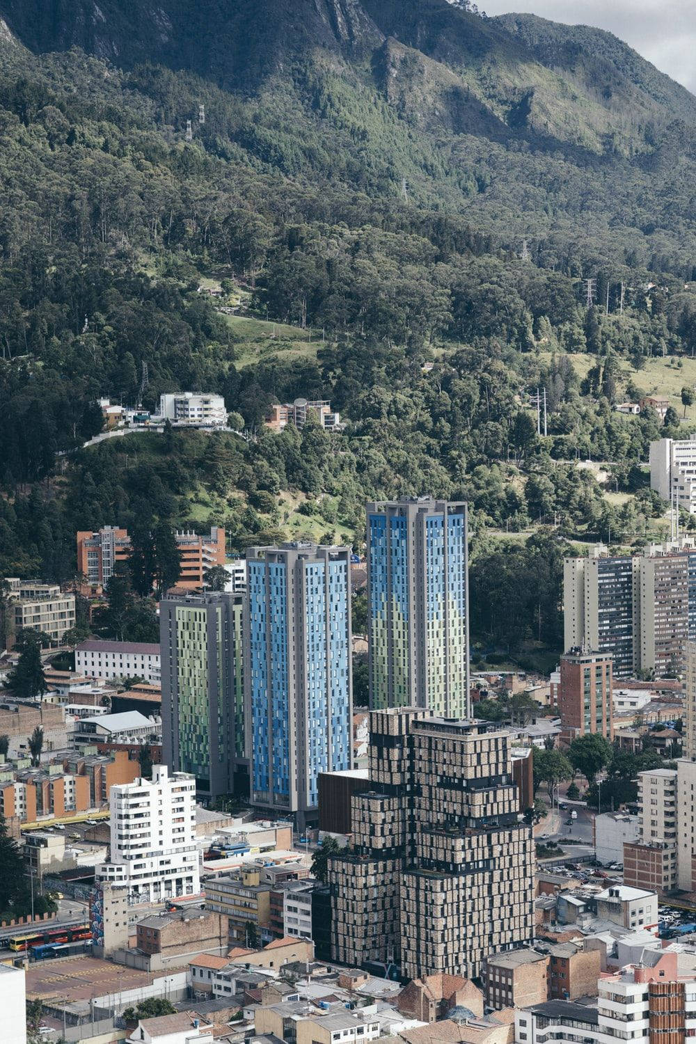Colombia Bogotà Con Vista Sulle Montagne Sfondo
