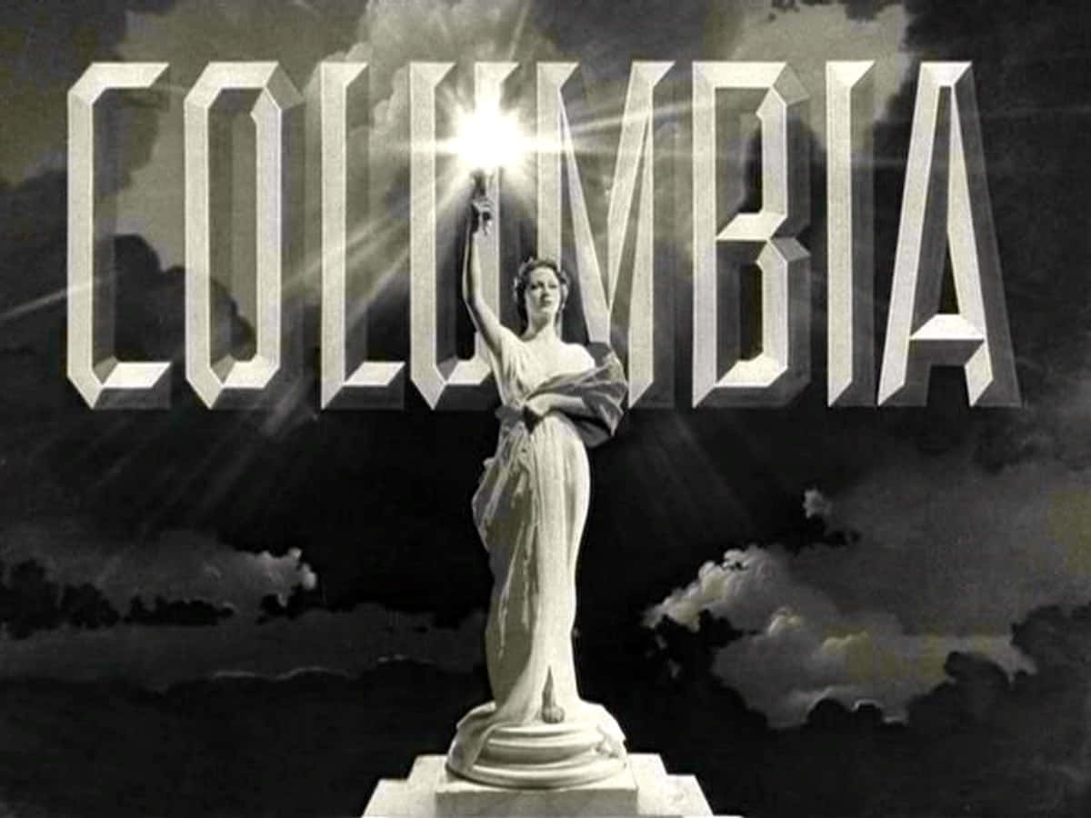 Gråskala Columbia Pictures ikon med digital kunst