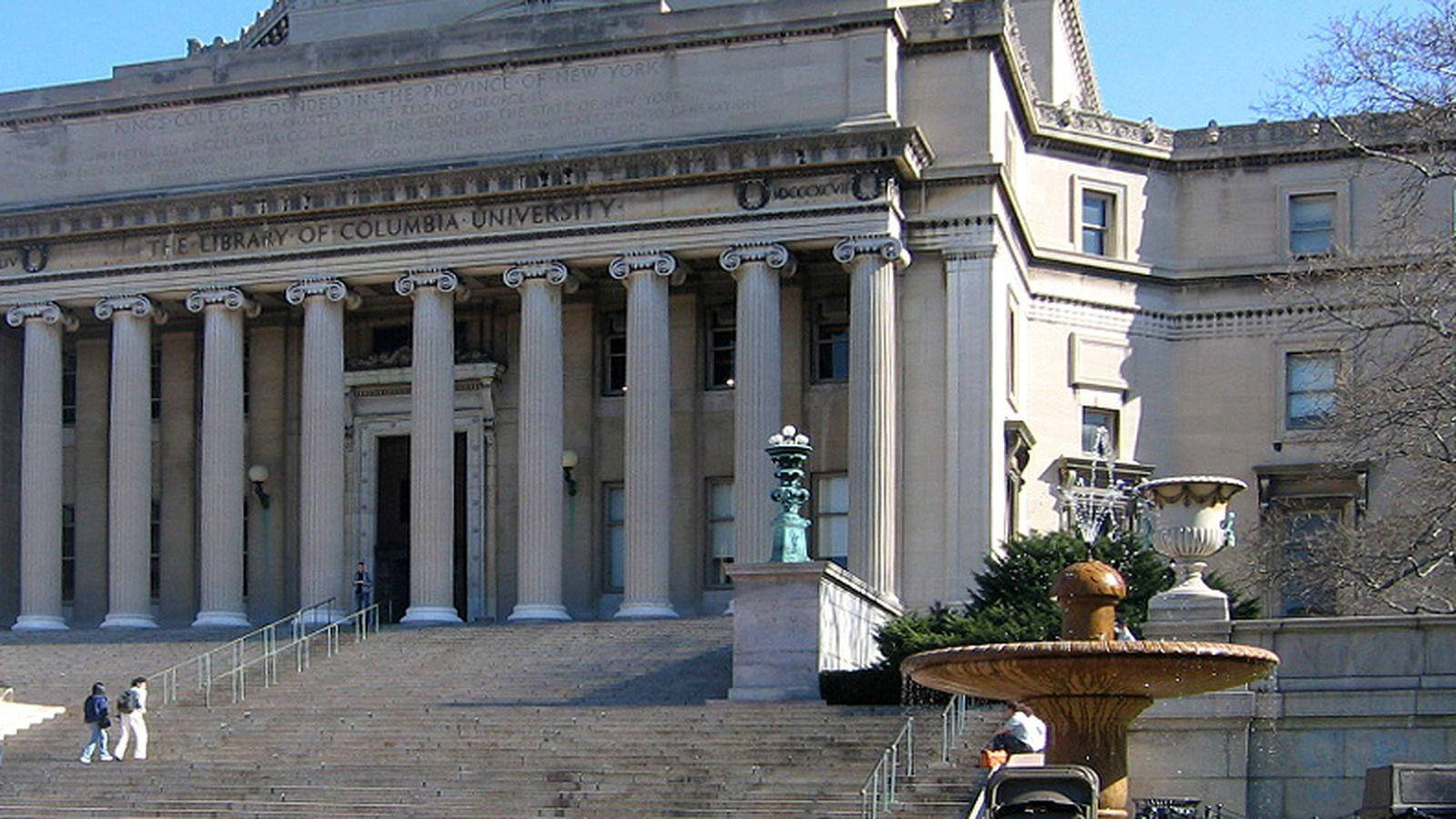 Columbia University Library Fountain Wallpaper