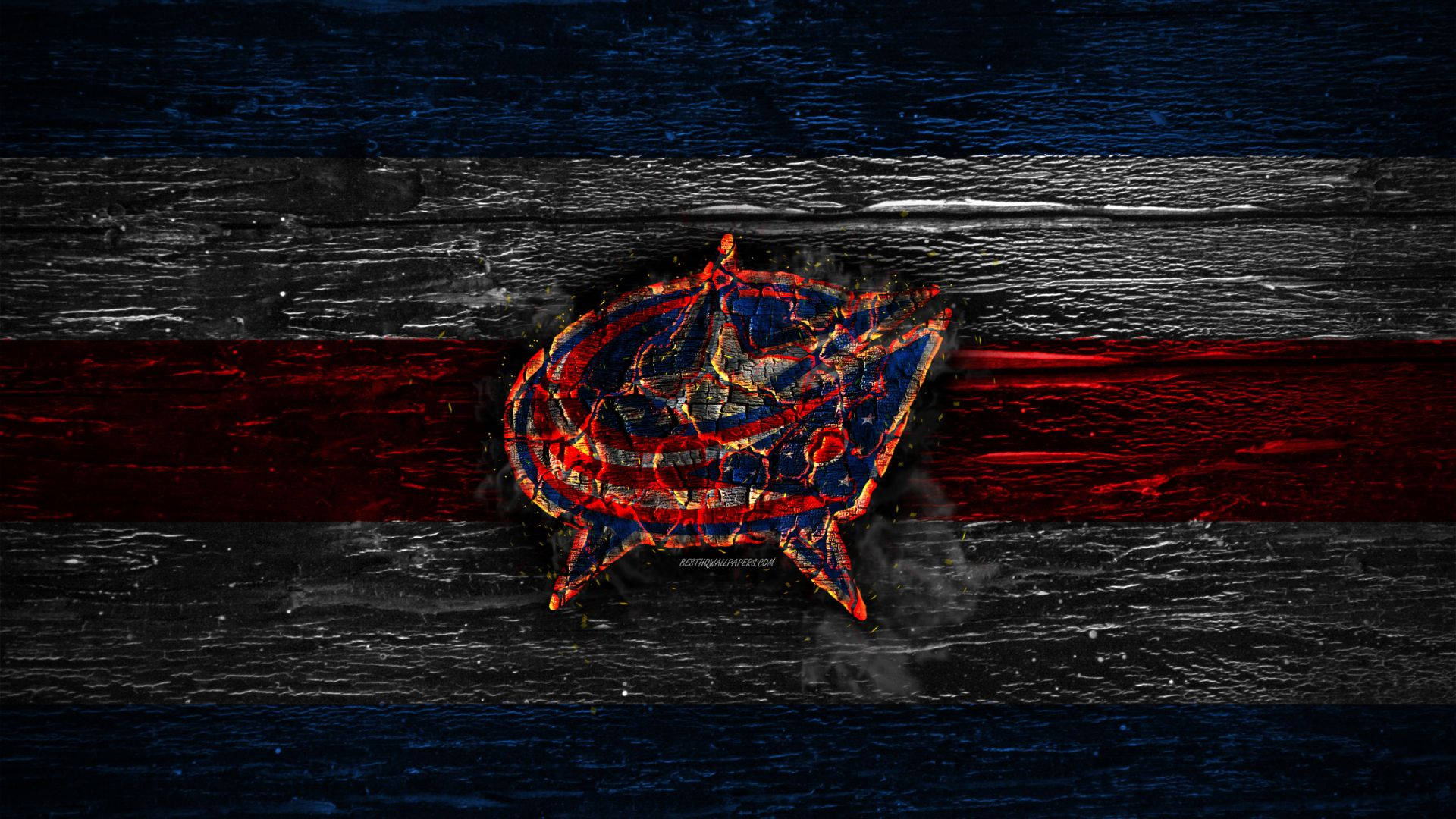 Columbus Blue Jackets Flaming Logo Wallpaper