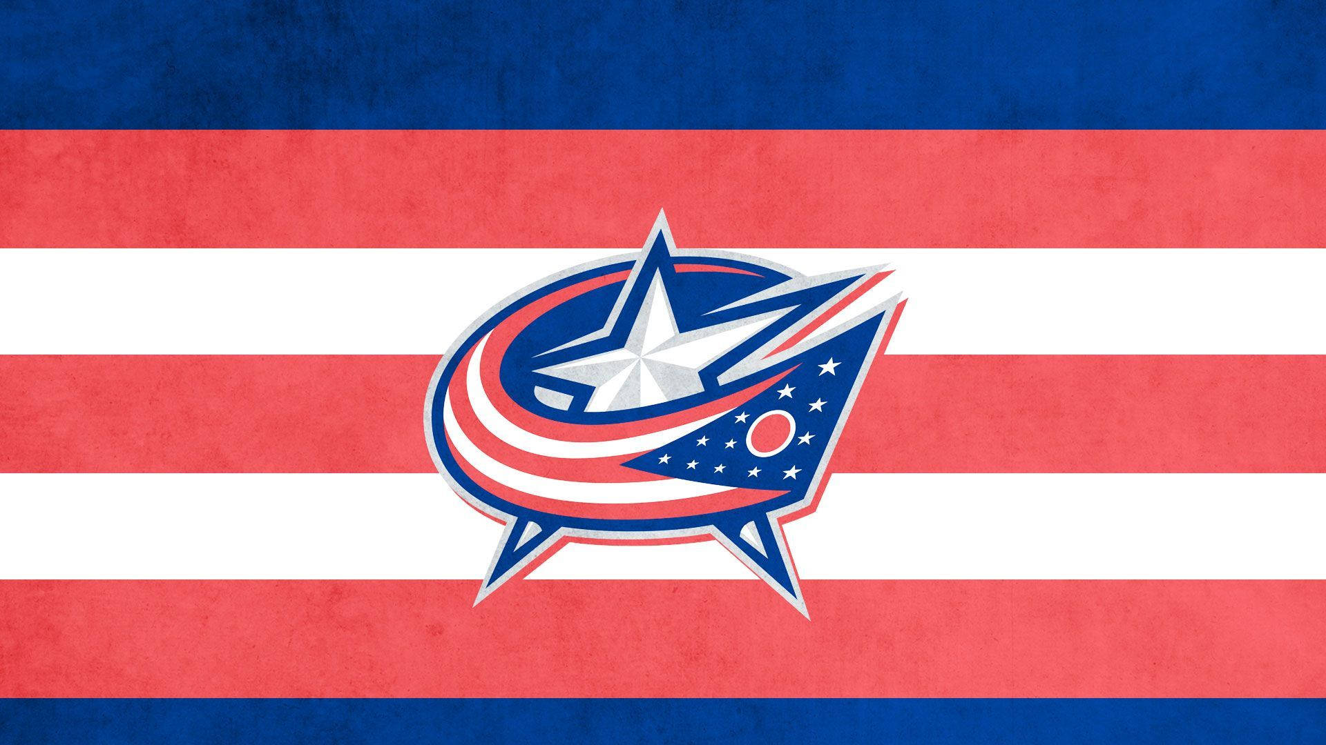 Columbus Blue Jackets Hockey Team on Striped Background Wallpaper