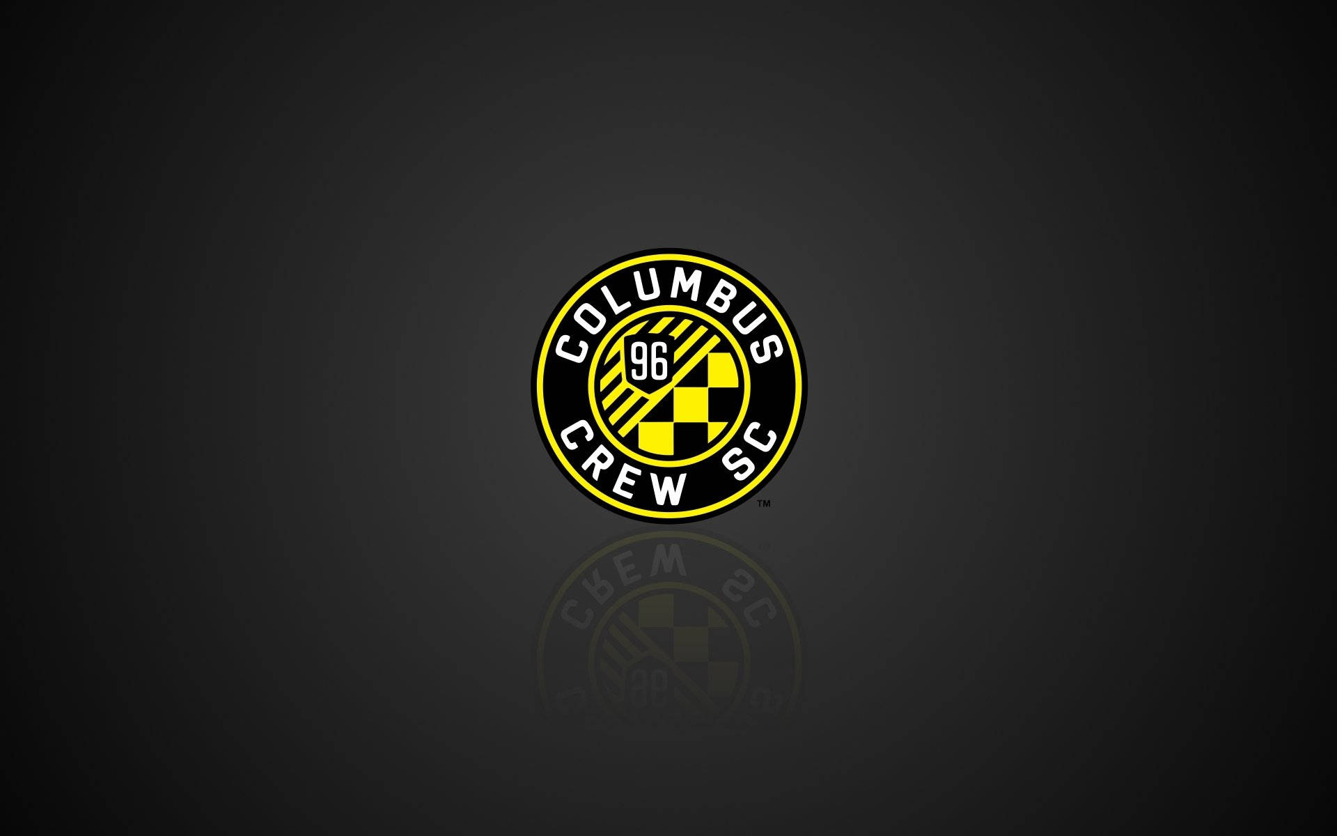 Columbus Crew Soccer Club dukker op i en sort baggrund. Wallpaper
