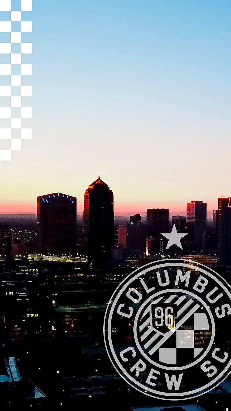 Columbuscrew Con Una Silhouette Di Una Città. Sfondo
