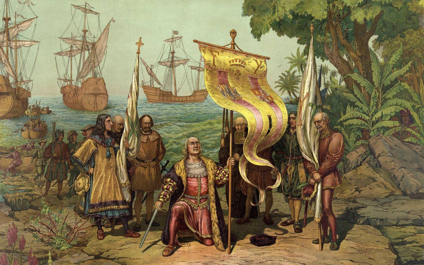 Columbus Day Ancient Painting