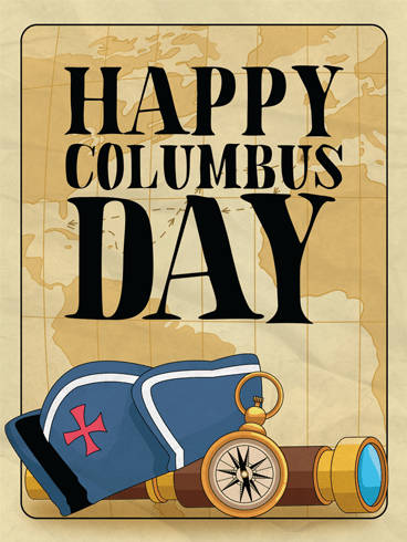 Columbus Day Telescope And Blue Hat