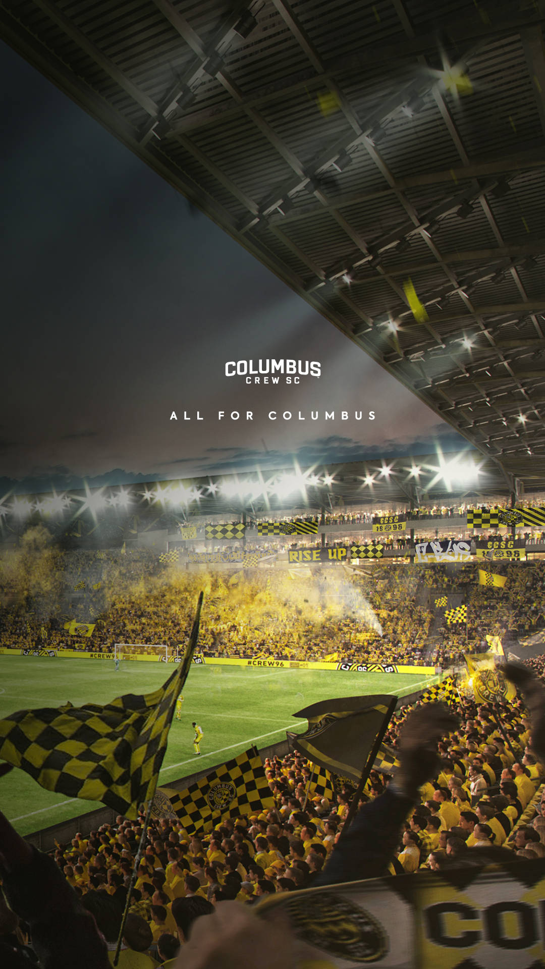 Columbus Sc Crew Fans Wearing A Yellow Shirt Wallpaper