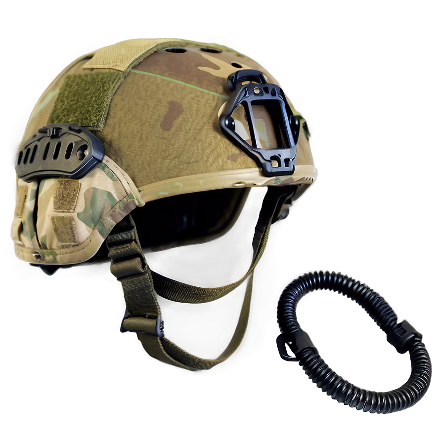 Combat Helmet With Communication Gear Png 6 PNG
