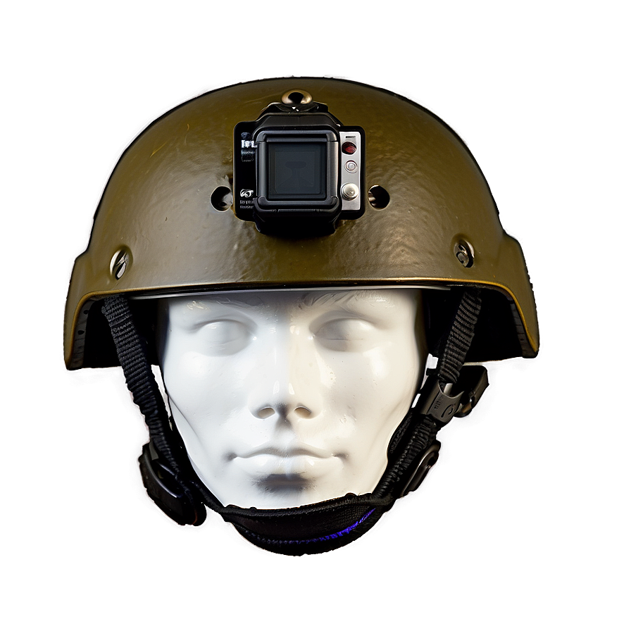 Combat Helmet With Gopro Mount Png Pkf PNG