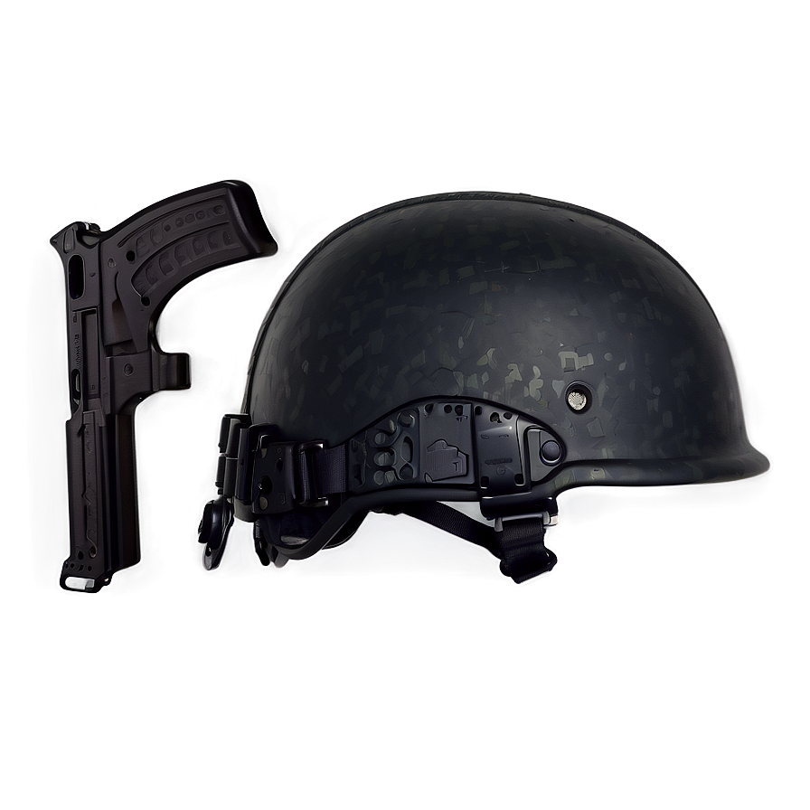 Combat Helmet With Protective Gear Png 6 PNG