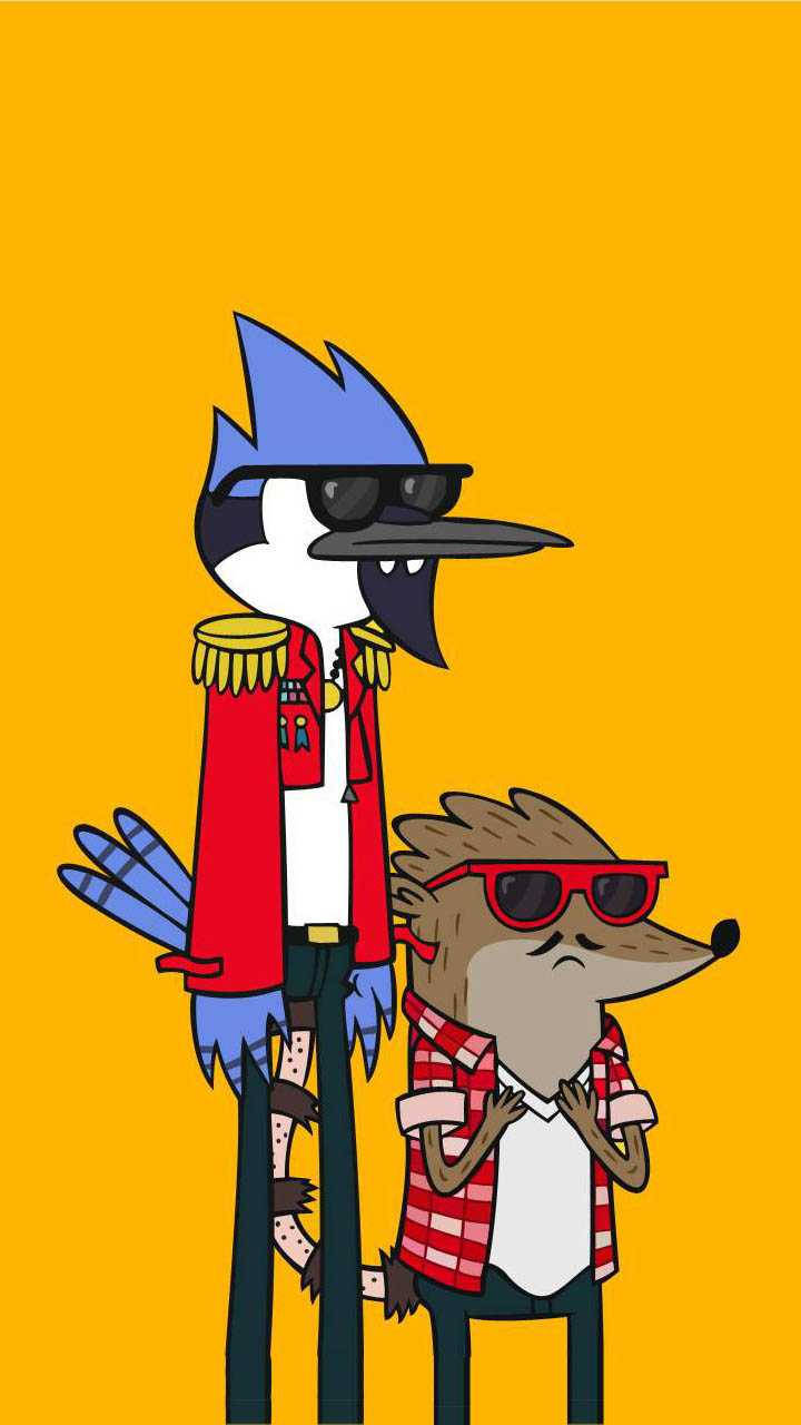 Comedic Duo Mordecai And Rigby Wallpaper