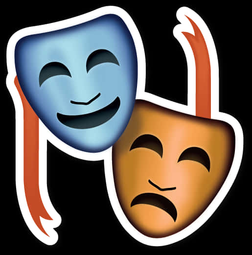 Download Comedy_ Tragedy_ Masks_ Emoji | Wallpapers.com